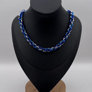 Double Spiral cobalt, turquoise, silver
