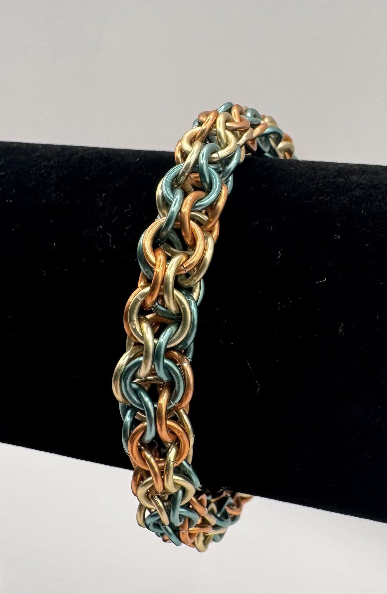 Inverted Round Maille lucky penny, myrtle, yellow