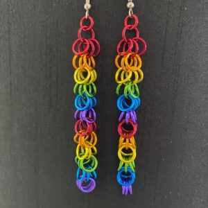 Shaggy Loop, earrings, rainbow